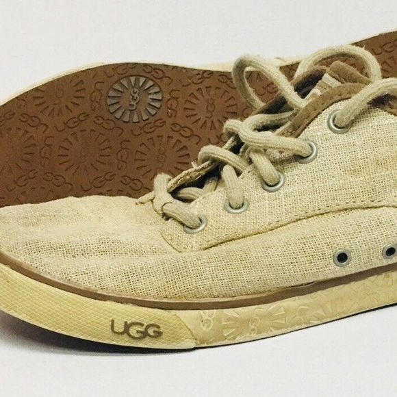 UGG Shoes - UGG “Hally” Brown Canvas Comfort Shoes W 6.5